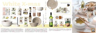White X-mas                                                                                                                                                                                                                                               White X-mas 6-delig € 46,00 | € 39,26




                                                                                                                                                                                                                                                                                             25|D




                                      1                          2                         3                        4             5                   6                              7           8                         9




                                                                                                                                                                   15

                                10                               11                             12                  13             14                                                                                          20                                       21




                                            16                                     17                                                                      18                             19                                                     22                          23                           24
14


1 Theedoek 60x60cm, set/2stuks [203618] € 12,25 - € 10,29 | 2 Pandanrijst, bio, 400g [203974]           - € 1,41 | 11 Thee engelse melange, bio, 20x1,75g [204241] € 1,09 - € 1,03 | 12 Chocoladereep       ­assorti [204898] € 6,95 - € 5,84 | 20 Witte wijn Chenin Blanc, 0,75l [201518] € 5,49 - € 4,61 | 21
€ 1,69 - € 1,59 | 3 Rijstwafels, bio, 90g [202380] € 0,99 - € 0,93 | 4 Groene Curry Kruidenpasta, 70g   melk hazelnoot, 100g [203943] € 1,49 - € 1,41 | 13 Appelsap met lemonlime, 1l [006627] € 1,59       Stroopwafels bio, 175g [200613] € 1,89 - € 1,78 | 22 Nougat, vanille  chocolade,bio, 150g
[204157] € 1,19 - € 1,12 | 5 Fijn zeezout tuinkruiden, 115g [201525] € 2,49 - € 2,35 | 6 Dinerkaarsen   - € 1,50 | 14 Wijnazijn venkel citroen, 250ml [006351] € 2,99 - € 2,82 | 15 Witte stompkaars van     [204737] € 3,29 - € 3,10 | 23 Rietsuikerklontjes, 500g [202413] € 1,95 - € 1,84 | 24 Kooksaus bobo-
wit palmolie set/3stuks [205228] € 3,25 - € 2,73 | 7 Kom keramiek ‘Cha’ crème, Ø=11cm [203678]          palmolie, H=7,5cm [204758] € 4,25 - € 3,57 | 16 Fonduepannetje ‘Cha’ crème, Ø=18cm [204879]          tie, 400g [007587] € 2,79 - € 2,63 | 25 Doos zwart zie pag. 3 voor kleuren, formaten en prijzen
€ 5,95 - € 5,00 | 8 Witte papieren kerstslinger engel/ster [202291] € 2,95 - € 2,48 | 9 Wit/naturel     € 28,95 - € 24,33 | 17 Kandelaar crème ‘DIK’ by Piet Hein Eek [204139] € 6,00 - € 5,04 | 18 Wit/­
platte mand ‘Kaisa’, Ø=39cm [204946] € 9,50 - € 7,98 | 10 Thee groen, bio, 20x2g [204246] € 1,49        naturel ronde mand ‘Kaisa’, Ø=25cm [204945] € 6,95 - € 5,84 | 19 Kandelaar keramiek ‘Engel’,
 