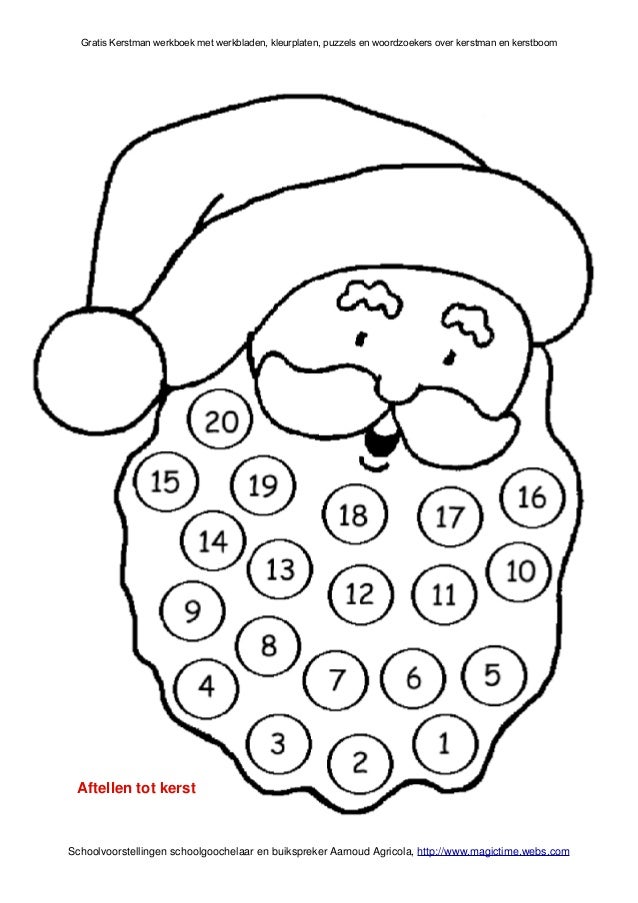 Kerstman Werkboek Met Werkbladen Van Schoolgoochelaar Aarnoud Agricola
