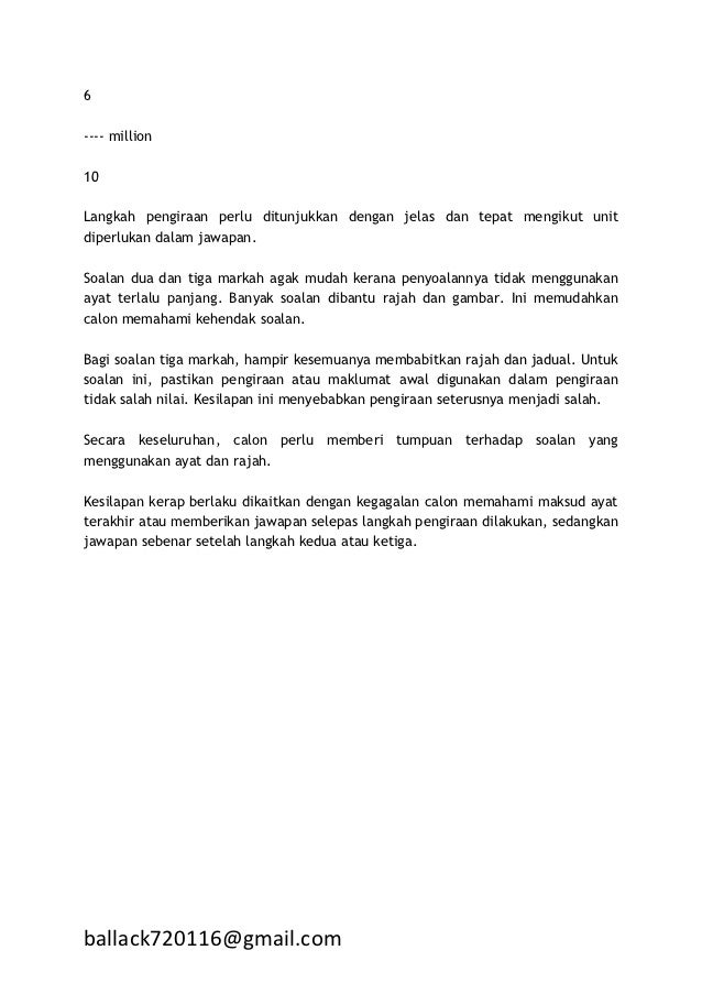 Kertas MATHS 1/2 teknik menjawab