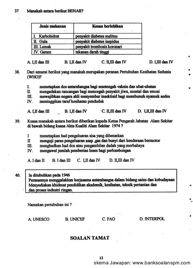 Kertas 1 pep akhir tahun ting 4 terengganu 2001 soalan
