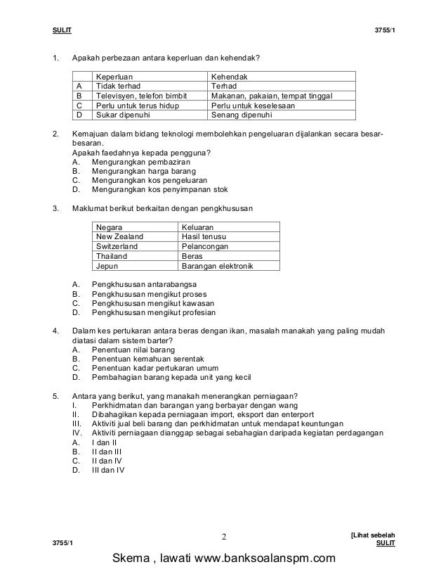 PERDAGANGAN Peperiksaan pertengahan tahun Tingkatan 5_kertas 1