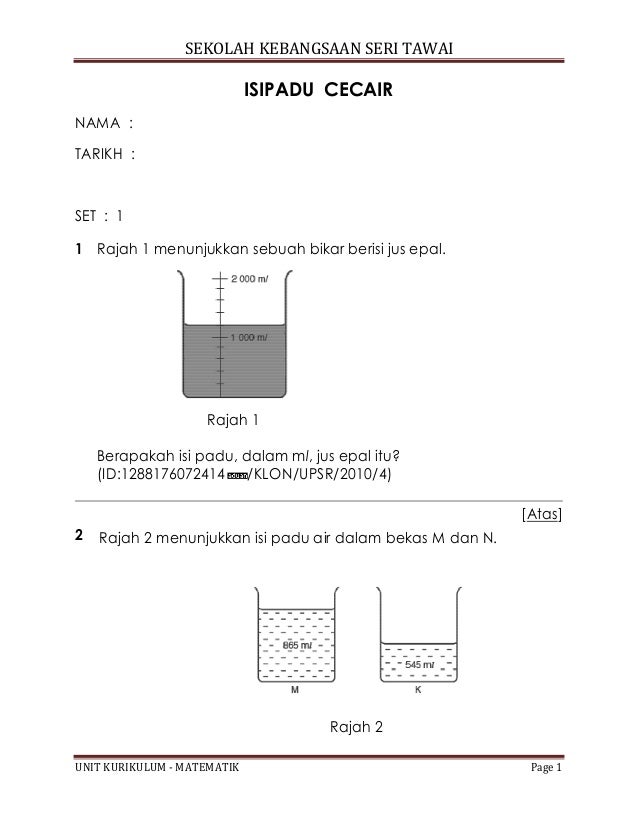 Kertas 2 isipadu cecair