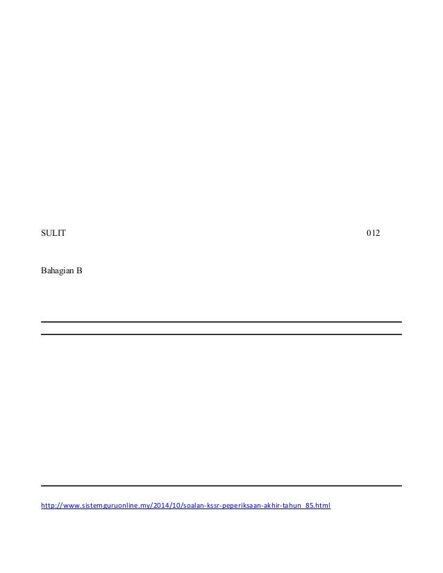 Kertas Soalan Bahasa Melayu Penulisan Tahun 5 KSSR Kertas Soalan Bahasa Melayu Penulisan Tahun 5 KSSR