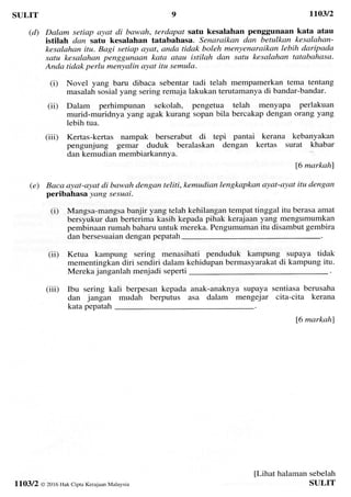 Contoh Soalan Peperiksaan Bahasa Melayu Spm Kertas 2