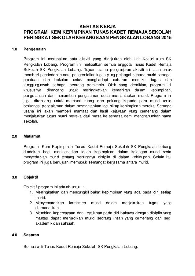 Kertas cadangan kem tkrs