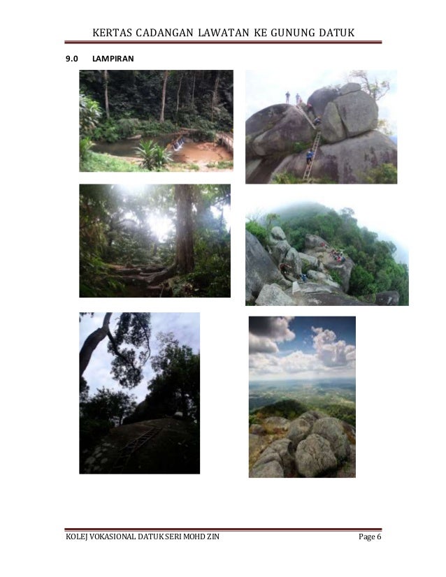 Kertas cadangan melawat ke gunung datuk