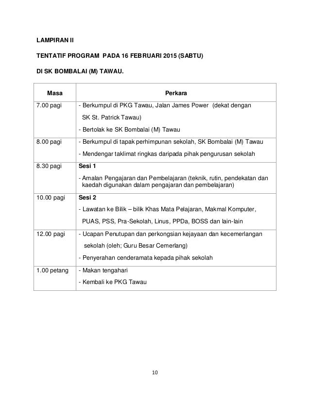Contoh Surat Rasmi Lawatan Penanda Aras Contoh Surat Lawatan Penanda Aras Pss