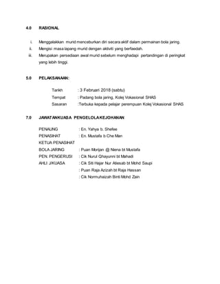 Kertas kerja bola jaring latest