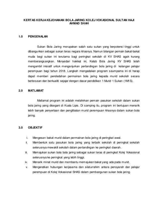 Kertas Kerja Bola Jaring Latest