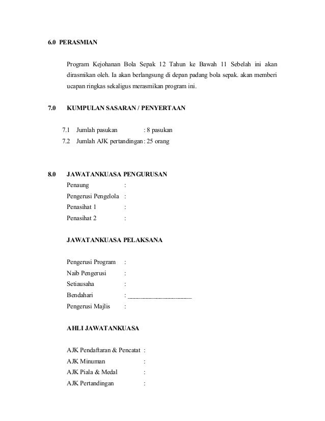 Kertas kerja bola sepak peringkat daerah