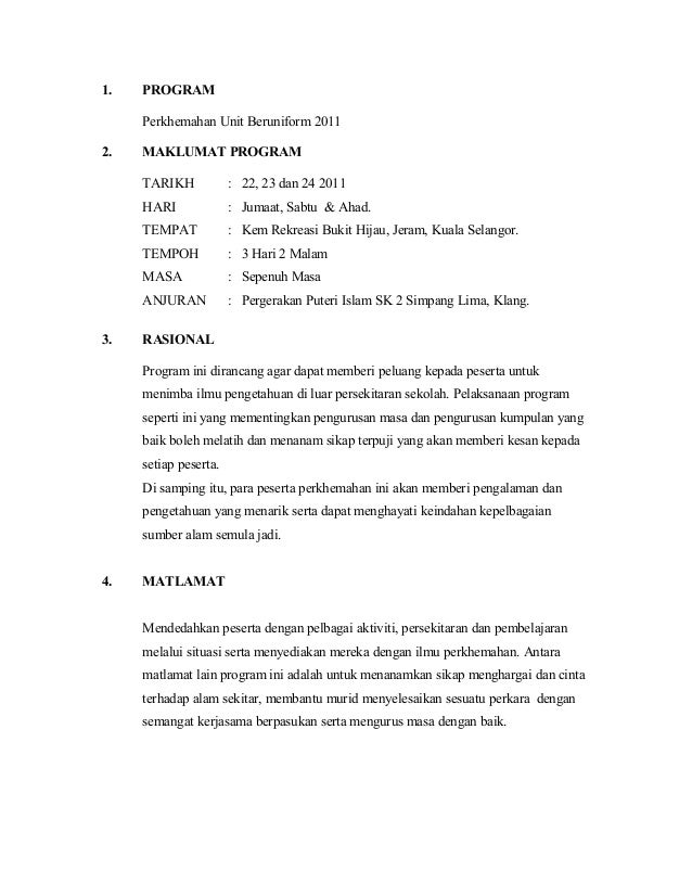 Kertas Kerja Camping 2011
