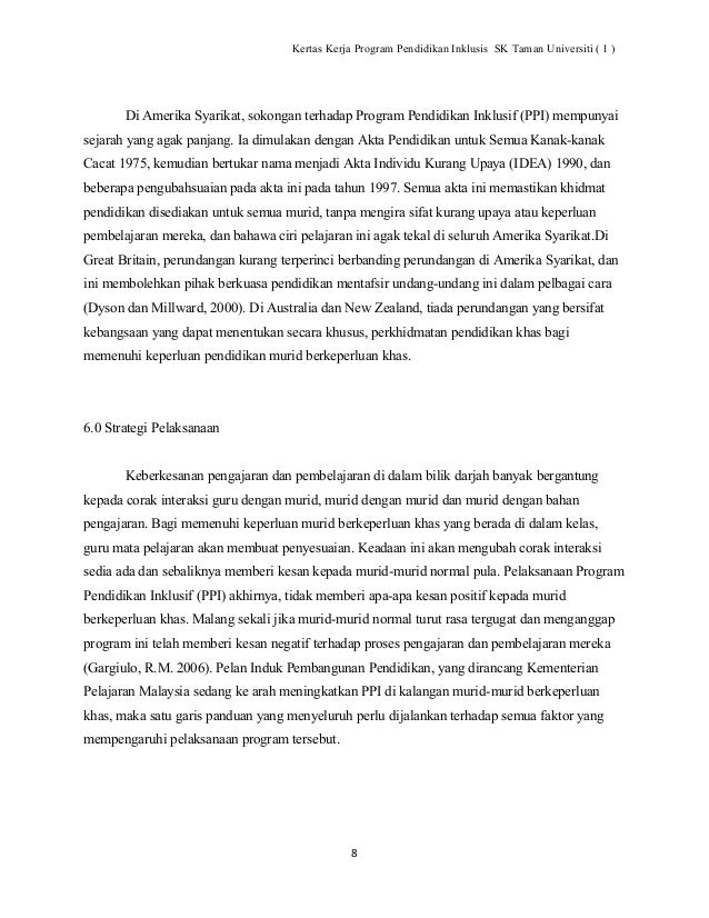 kertas kerja program inklusif pendidikan khas kertas kerja program inklusif pendidikan khas
