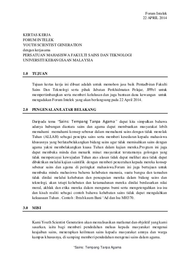 Kertas Kerja Forum Intelek Iii