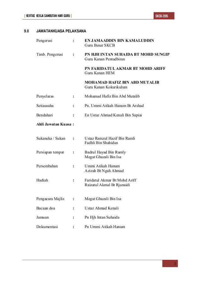 kertas kerja hari guru