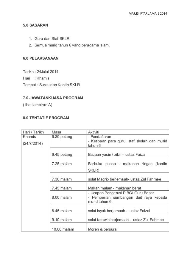 Kertas kerja iftar jamaie 2014