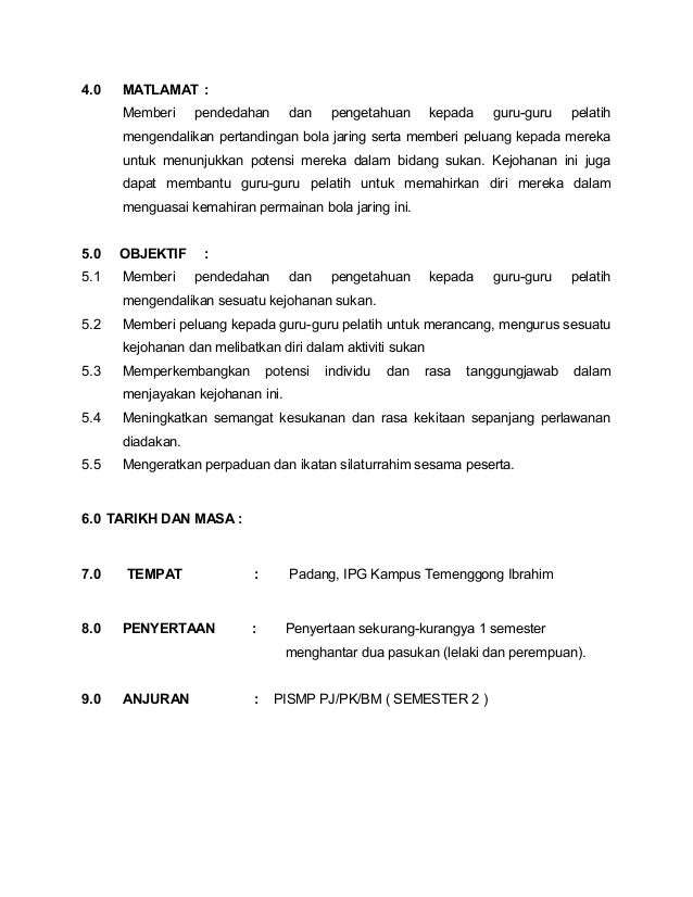 Kertas kerja kejohanan bola jaring 2013 Kertas kerja kejohanan bola jaring 2013