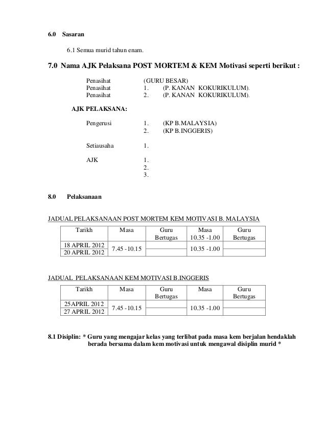 Kertas kerja kem motivasi 2012