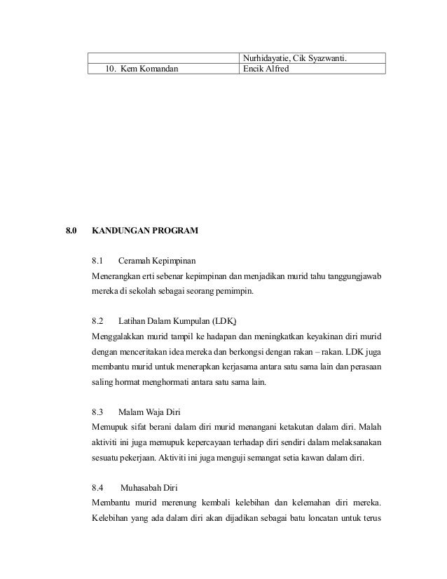 Surat Menyertai Kem Pengawas