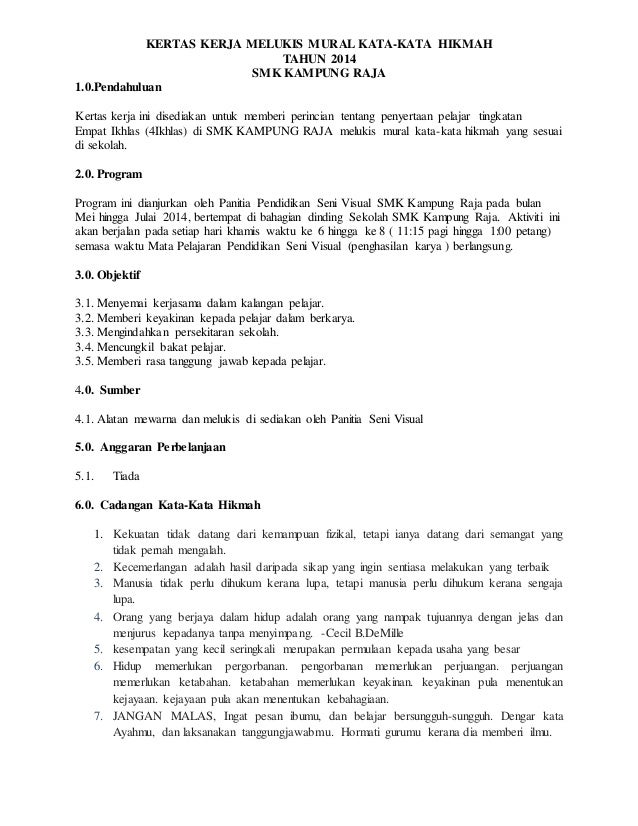 ART PROJECT :Kertas kerja melukis mural ART PROJECT :Kertas kerja melukis mural