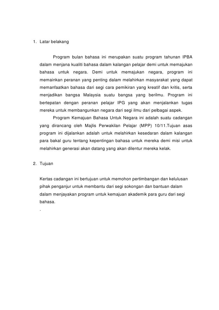 Kertas Kerja MPP Bulan Bahasa