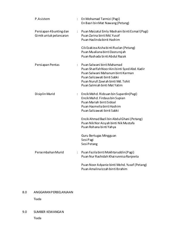 Kertas kerja pelancaran program 3 k2016