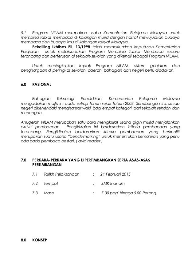 Kertas Kerja Pemilihan Tokoh Nilam Sabah 2015