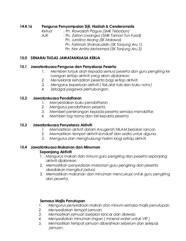 Kertas kerja pemilihan tokoh NILAM . sabah 2015