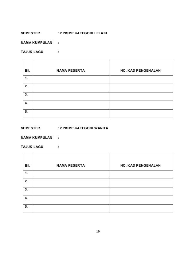 Kertas Kerja Pertandingan Nyanyian Lagu Kerohanian