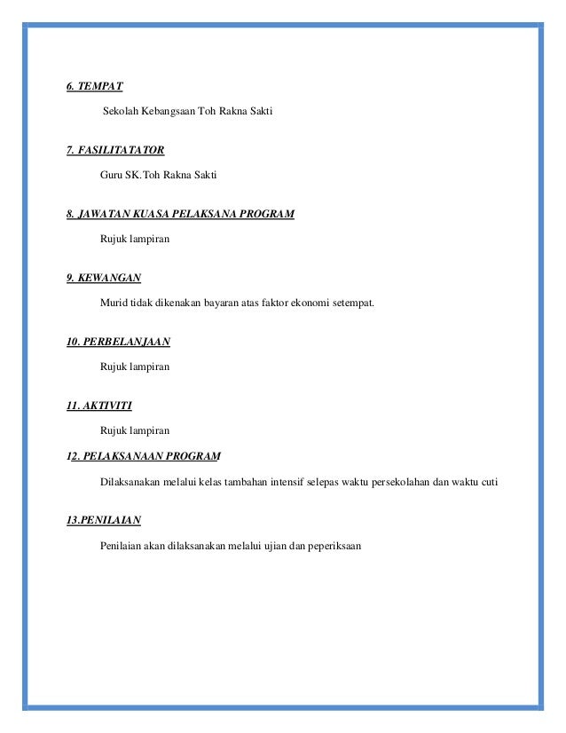 Kertas kerja program akademik