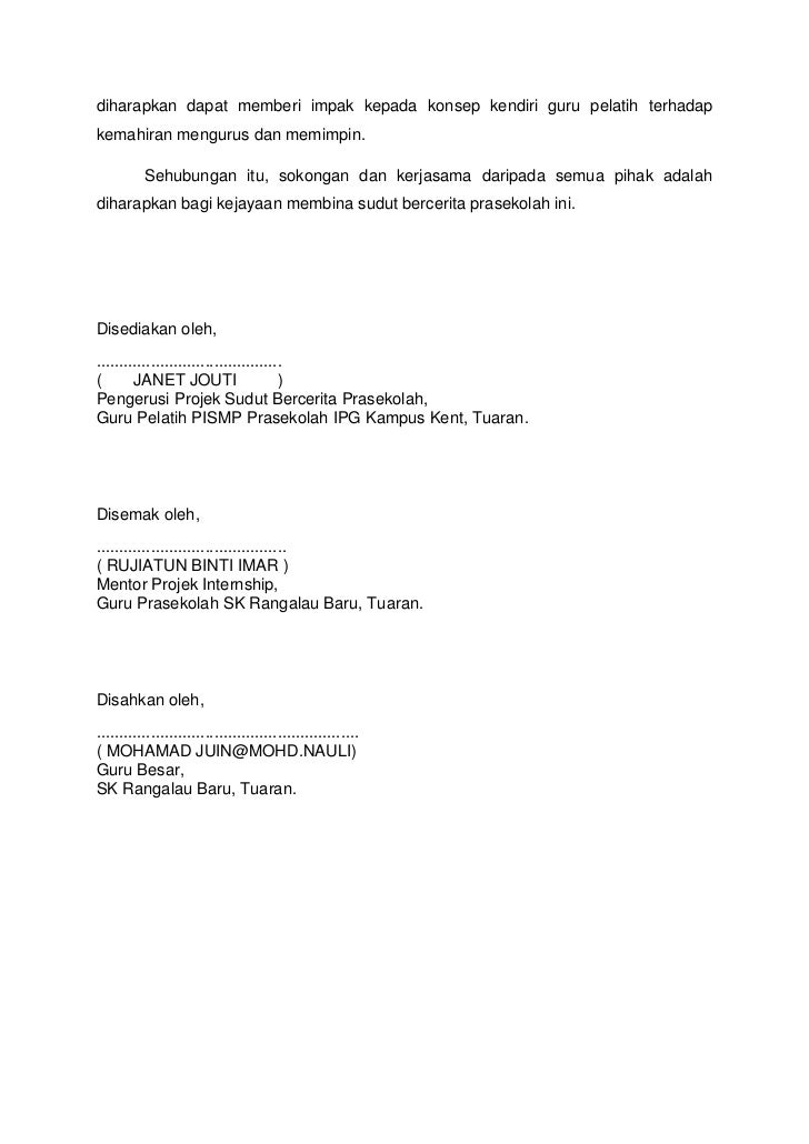 CONTOH KERTAS KERJA (Internship)