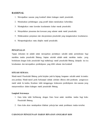 Kertas kerja tandas prasekolah | DOCX