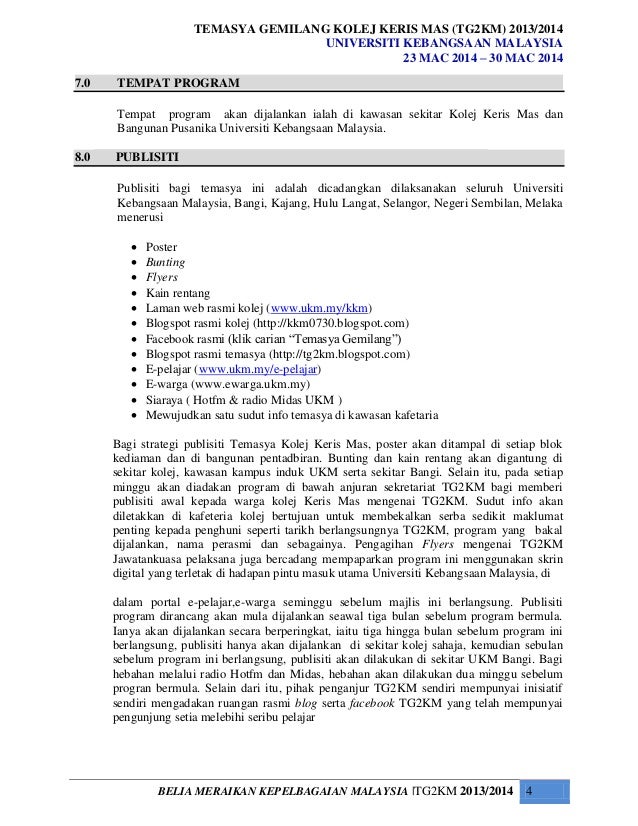 Kertas kerja temasya gemilang kolej keris mas 20132014