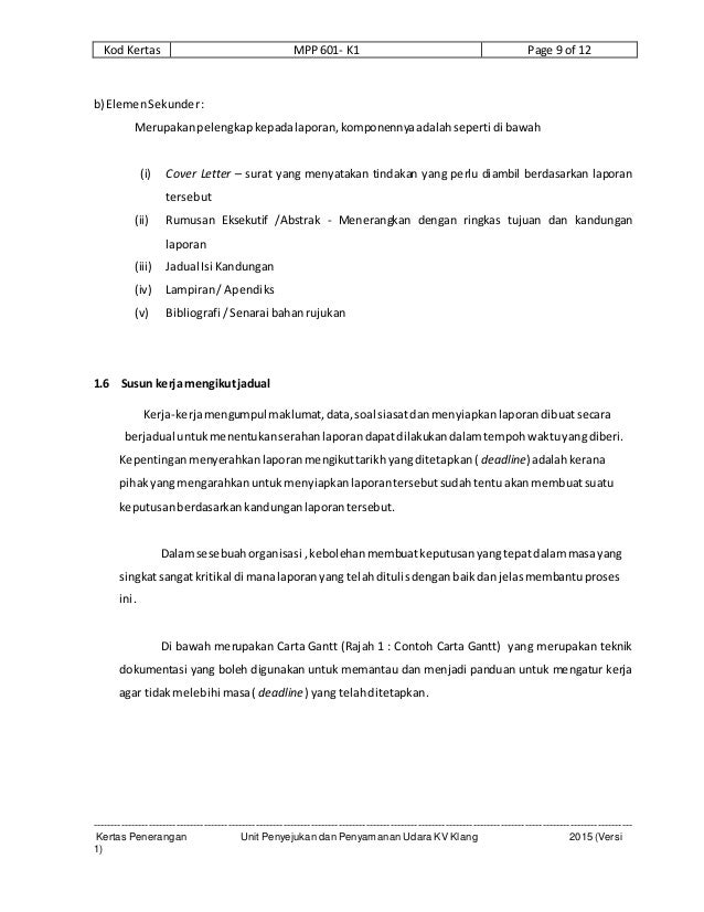 Kertas penerangan laporan