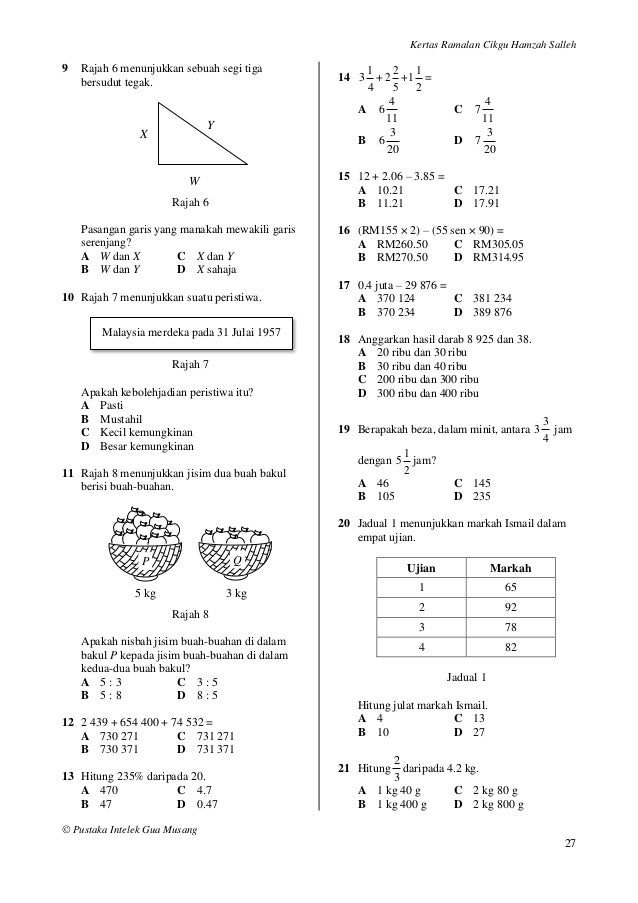 Kertas ramalan upsr 1