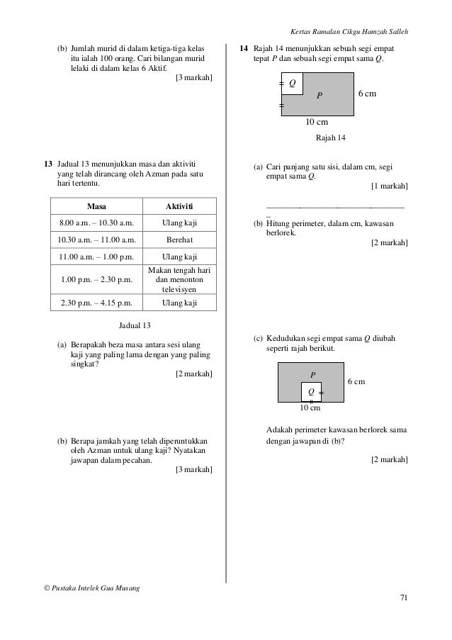 Kertas ramalan upsr 1