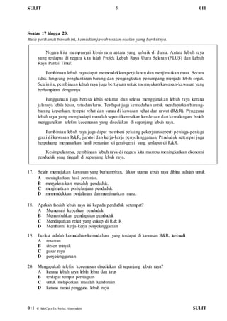 Kertas Soalan Bm Pemahaman Tahun 4 Peperiksaan Pertengahan Tahun