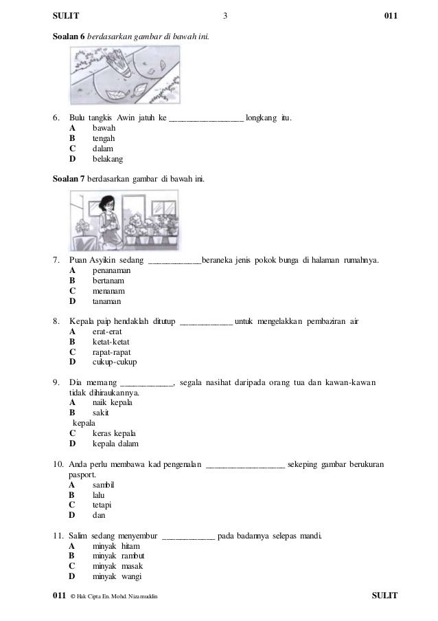 Kertas soalan bm pemahaman tahun 4 peperiksaan pertengahan 