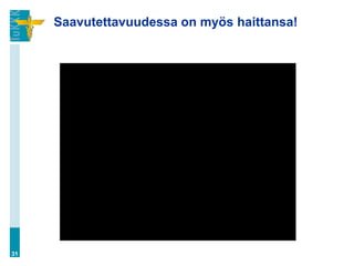 Saavutettavuudessa on myös haittansa!




31
 