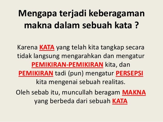 Kerumitan Makna Kata