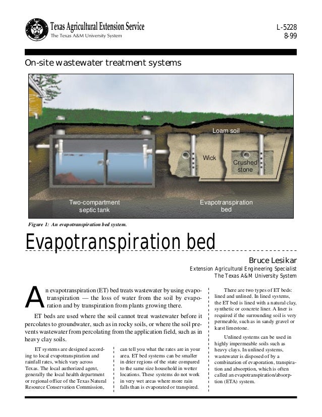 Evapotranspiration Bed Wastewater Treatment and Gardening