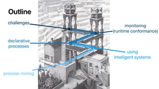 Outline
process mining
using 

intelligent systems
declarative

processes
challenges
monitoring

(runtime conformance)
 