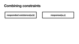 Combining constraints
responded existence(a,b) response(a,c)
 