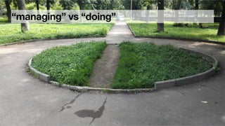 “managing” vs “doing”
 