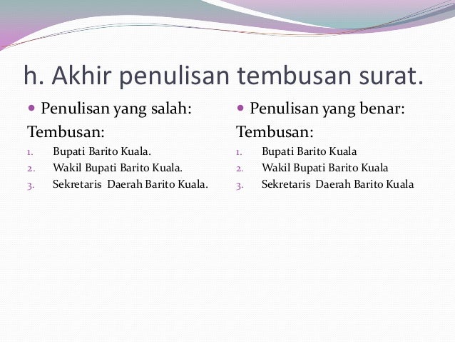 Kesalahan kesalahan dalam surat dinas