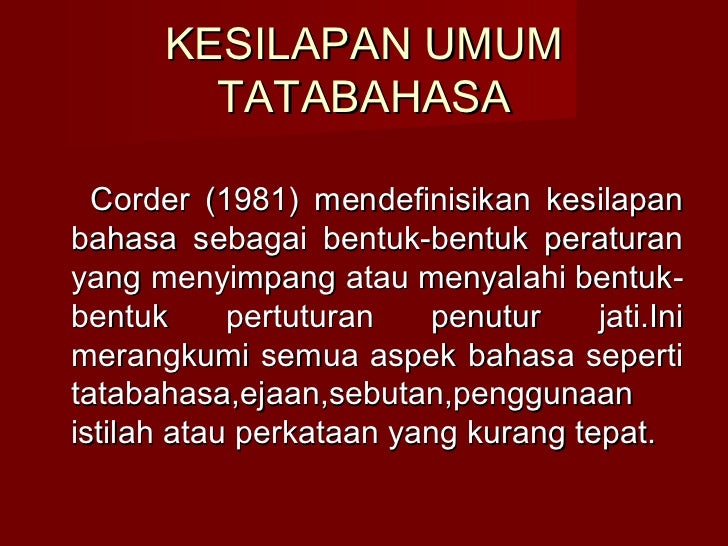 Kesalahan Umum Tatabahasa