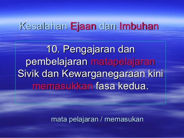 Kesalahan Ejaan Dan Imbuhan