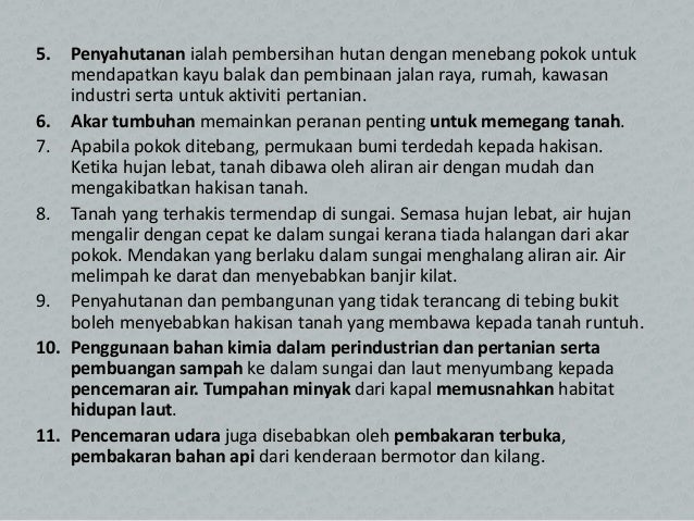 Kesan Aktiviti Manusia Terhadap Alam Sekitar