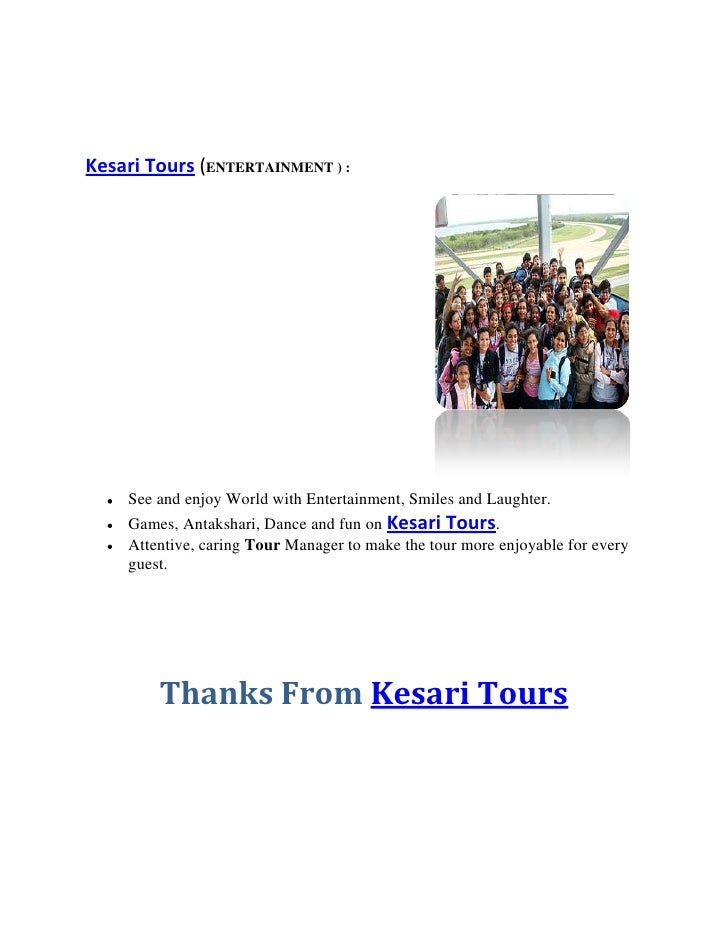 Kesari Tours And Travels Course Kesari Tours And Travels Course