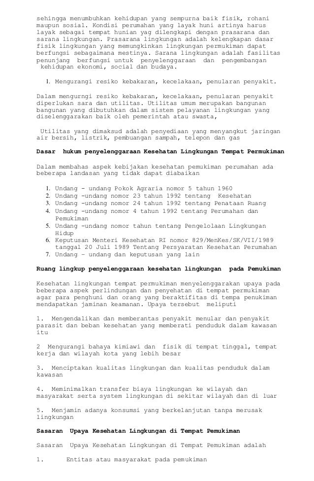 Kesehatan lingkungan pemukiman