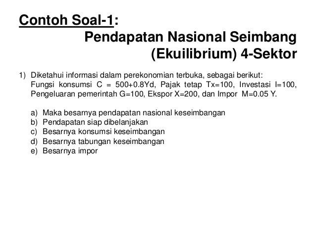 Keseimbangan Pendapatan Nasional Ekonomi